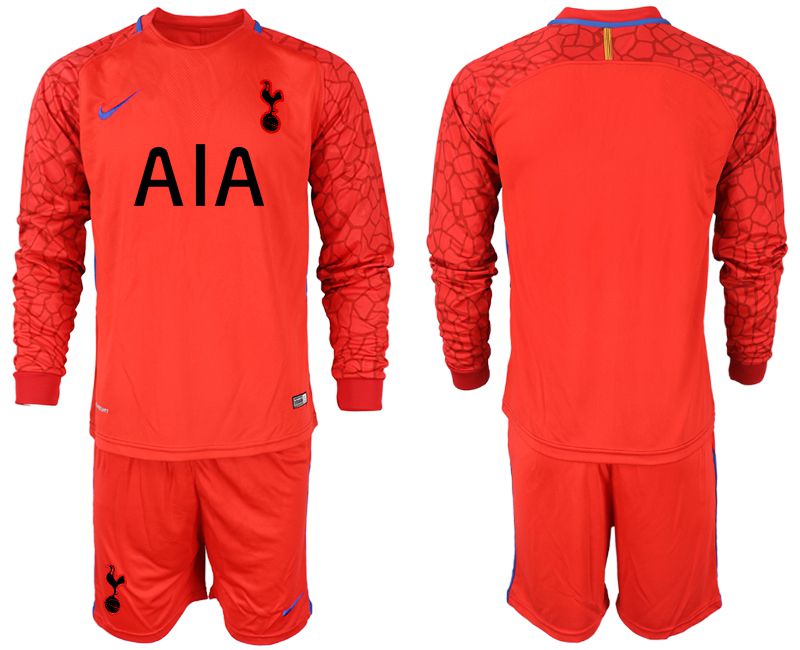 Men 2019-2020 club Tottenham Hotspur red goalkeeper long sleeve Soccer Jerseys1->tottenham jersey->Soccer Club Jersey
